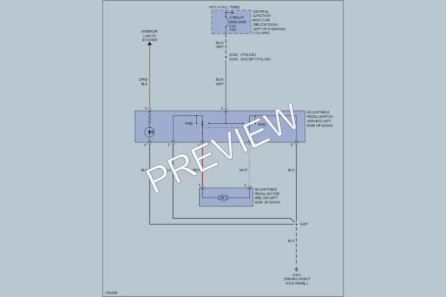 2004 Ford CrownVictoria Power Seats wiring diagram preview
