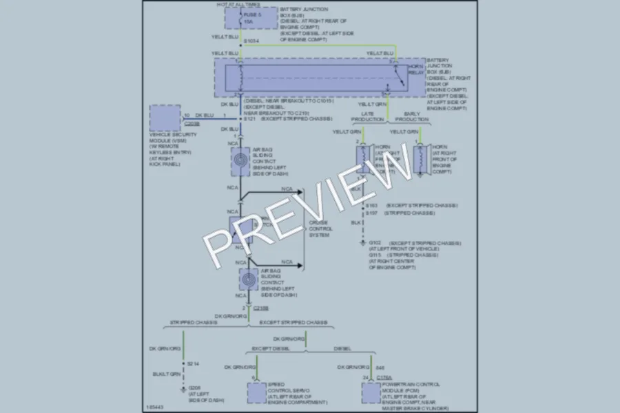 2004 Ford E350 Super Duty Horn wiring diagram preview