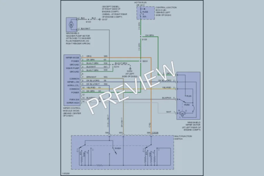 2004 Ford E150 Wiper Washer wiring diagram preview