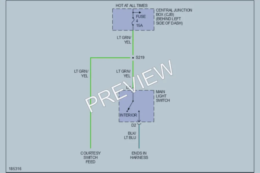 2004 Ford E350 Super Duty Interior Lights wiring diagram preview