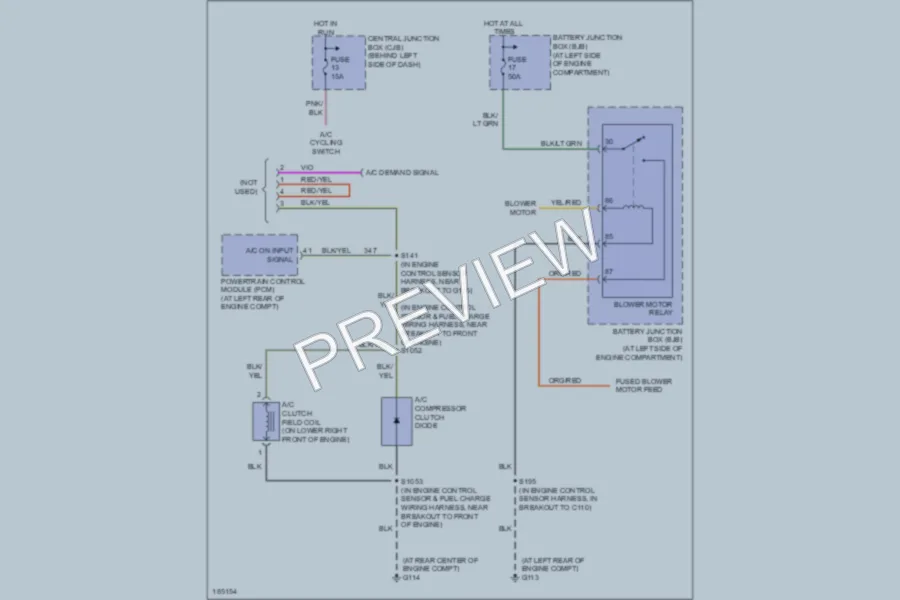 2004 Ford E350 Super Duty Air Conditioning wiring diagram preview
