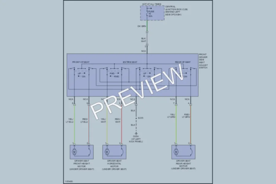 2004 Ford E150 Power Seats wiring diagram preview