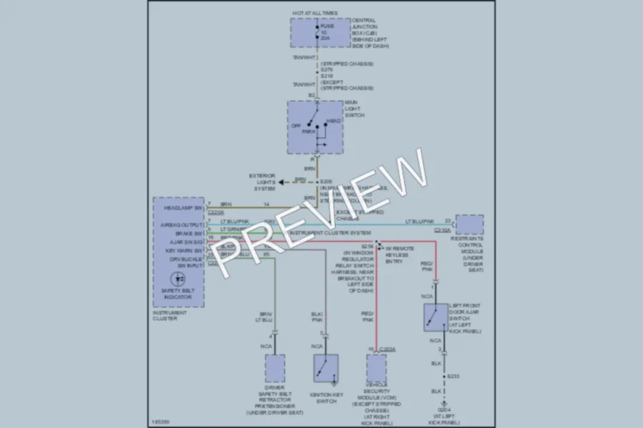 2004 Ford E250 Warning Systems wiring diagram preview