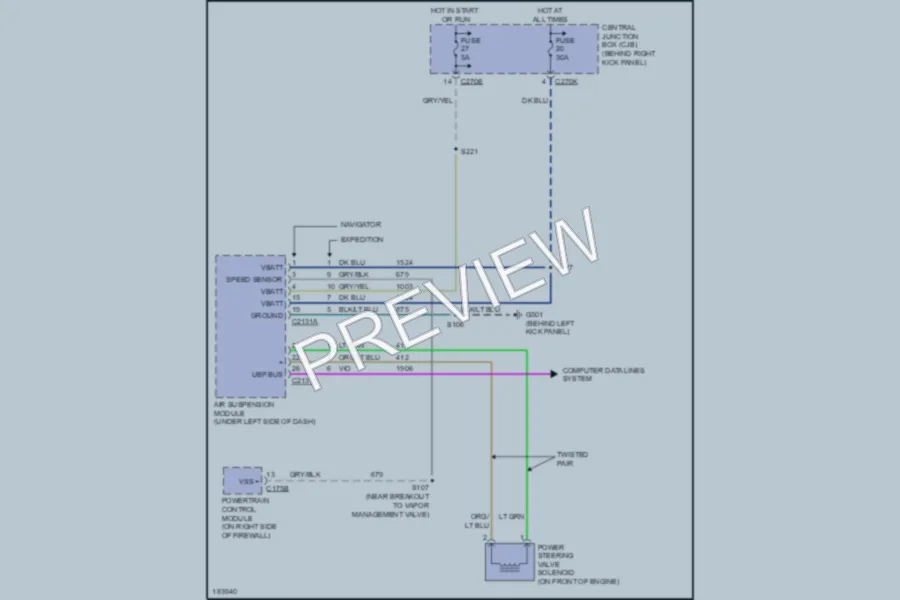 2004 Ford Expedition Electronic Power Steering wiring diagram preview