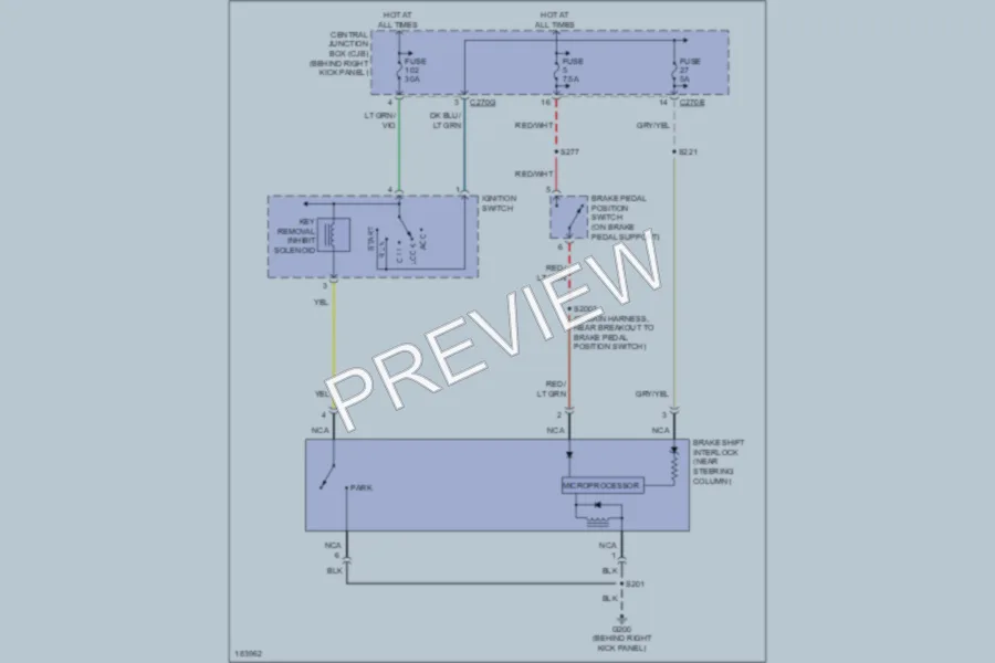 2004 Ford Expedition Shift Interlock wiring diagram preview