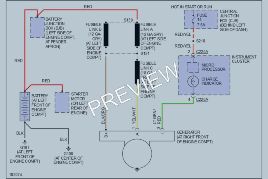 2004 Ford ExplorerSportTrac Starting Charging wiring diagram preview