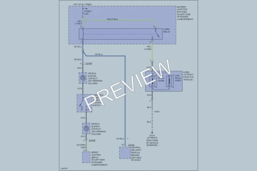 2004 Ford F150 Horn wiring diagram preview