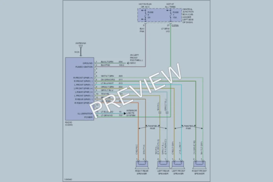 2004 Ford F150 Radio wiring diagram preview