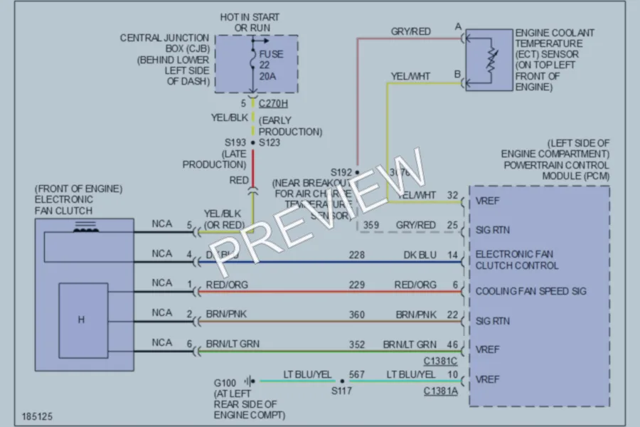2004 Ford F350 Super Duty Cooling Fan wiring diagram preview
