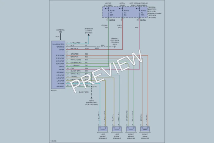 2004 Ford F350 Super Duty Radio wiring diagram preview