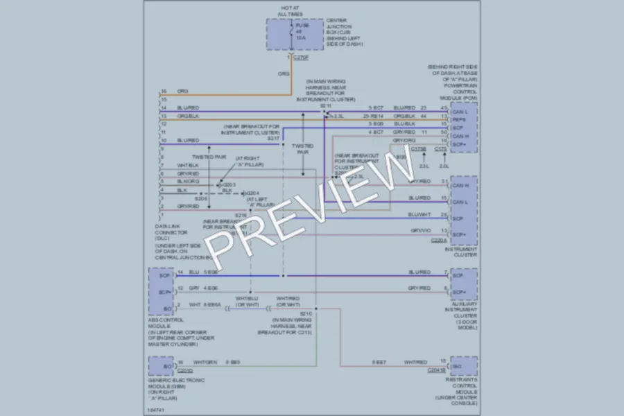2004 Ford Focus Computer Data Lines wiring diagram preview