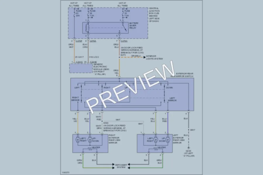 2004 Ford Focus Power Mirrors wiring diagram preview