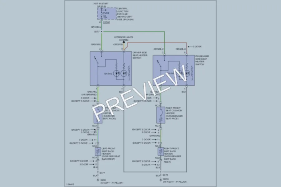 2004 Ford Focus Power Seats wiring diagram preview