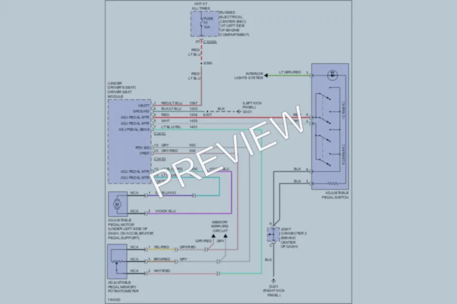 2004 Ford Freestar Memory Systems wiring diagram preview
