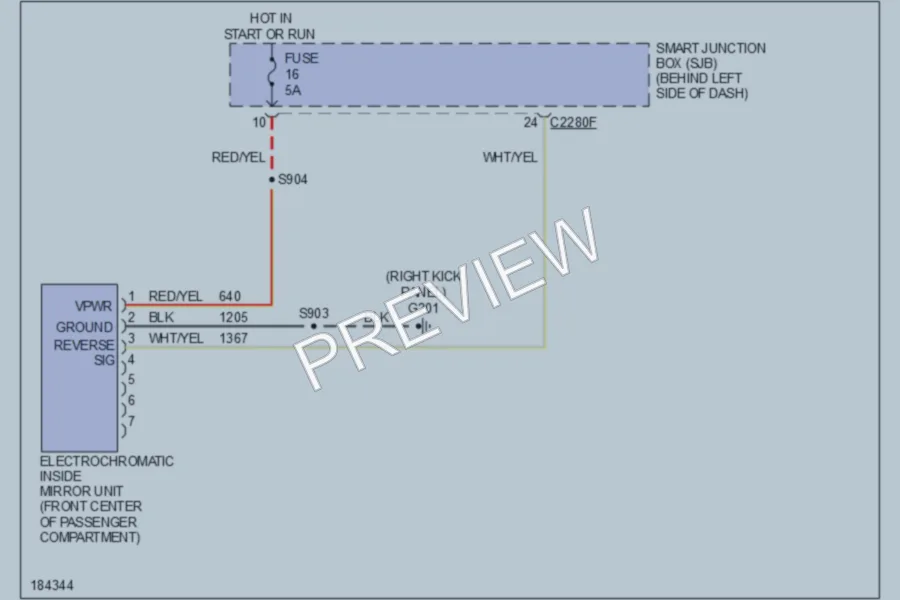 2004 Ford Freestar Power Mirrors wiring diagram preview