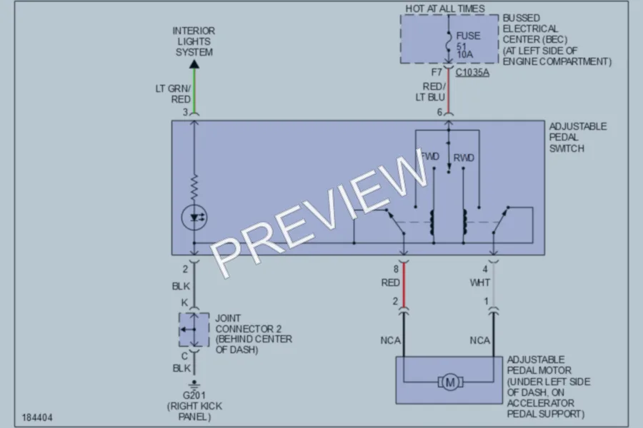 2004 Ford Freestar Power Seats wiring diagram preview