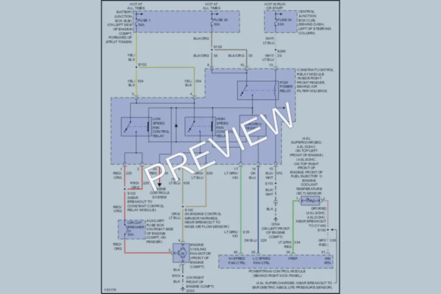 2004 Ford Mustang Cooling Fan wiring diagram preview