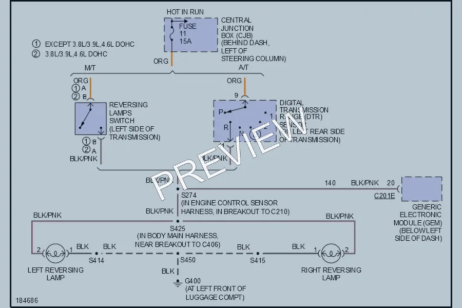 2004 Ford Mustang Exterior Lights wiring diagram preview