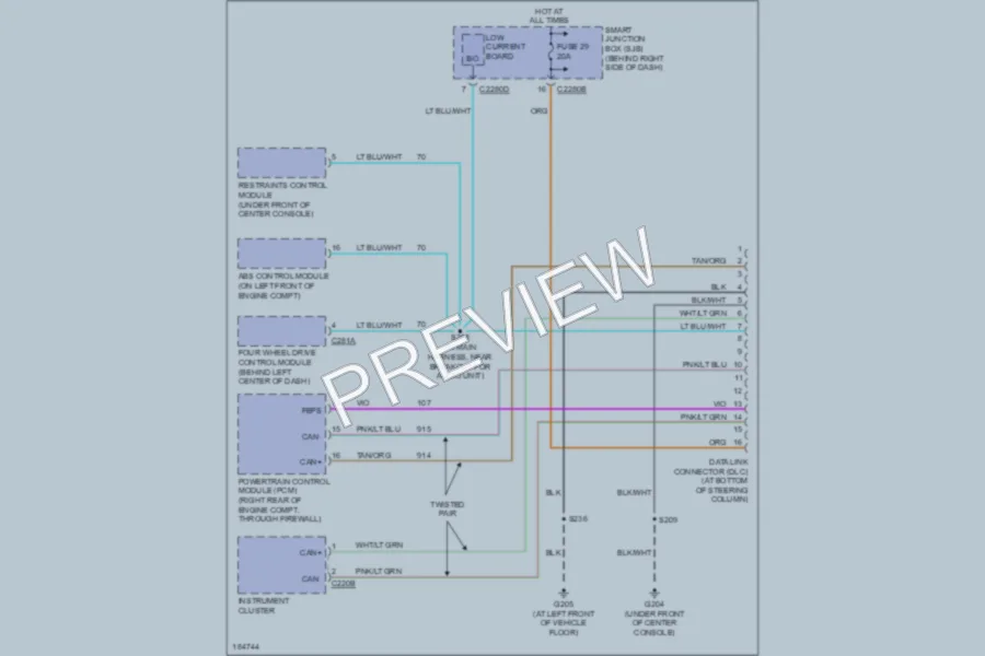 2004 Ford Ranger Computer Data Lines wiring diagram preview