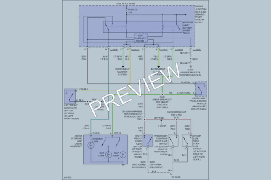 2004 Ford Ranger Interior Lights wiring diagram preview