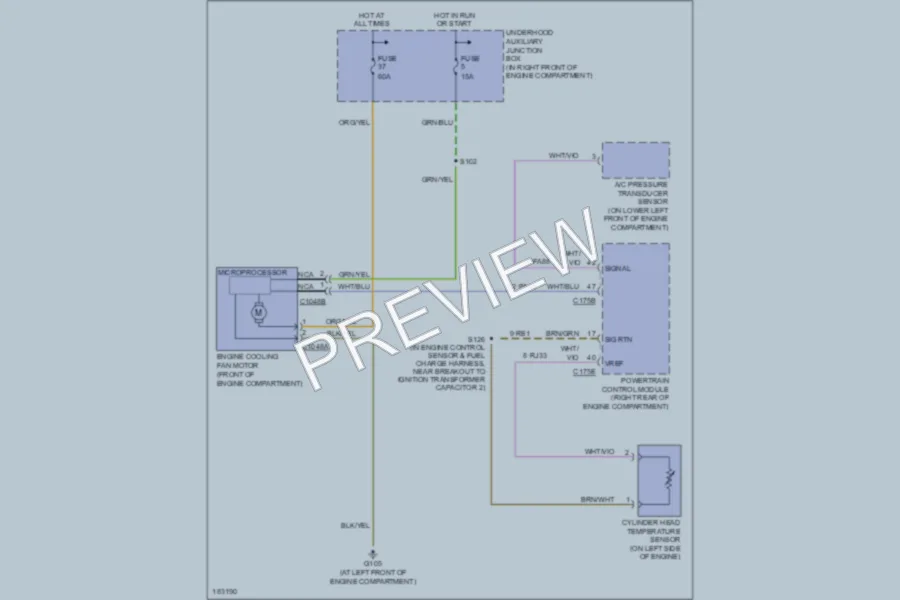 2004 Ford Thunderbird Cooling Fan wiring diagram preview