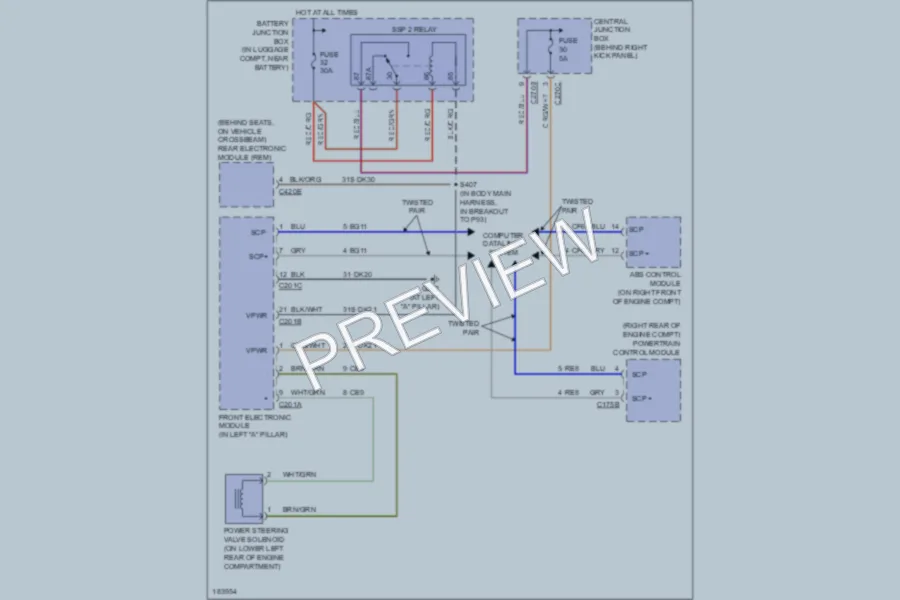 2004 Ford Thunderbird Electronic Power Steering wiring diagram preview