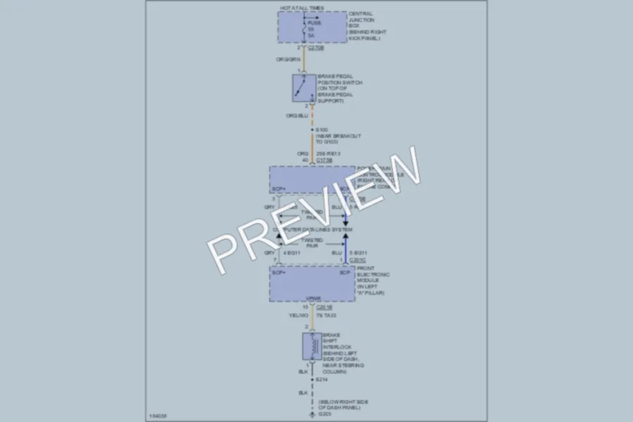 2004 Ford Thunderbird Shift Interlock wiring diagram preview