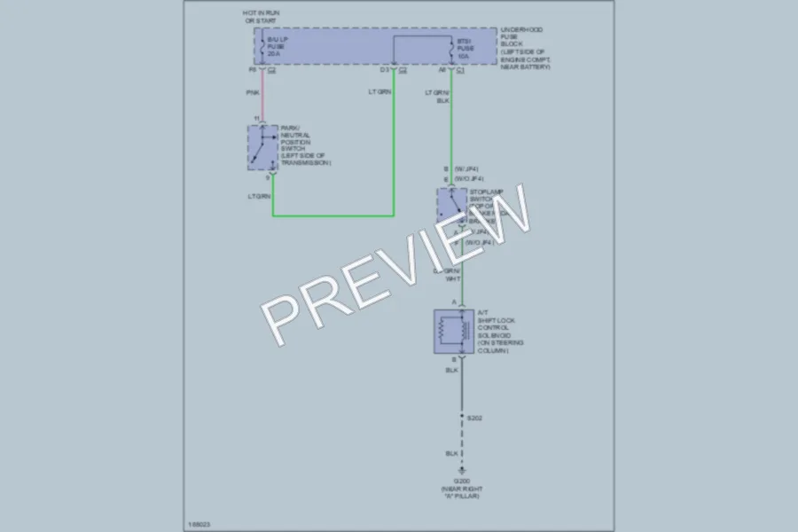 2004 GMC 2500 Shift Interlock wiring diagram preview