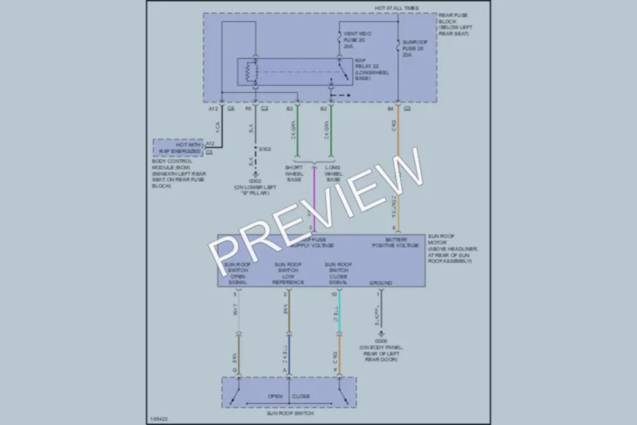 2004 GMC EnvoyXL Power Top Sunroof wiring diagram preview