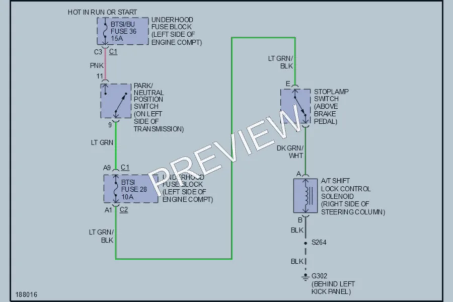 2004 GMC G3500 Shift Interlock wiring diagram preview