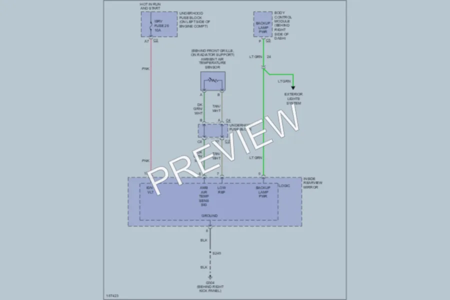 2004 GMC G3500 Power Mirrors wiring diagram preview