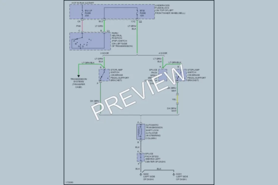 2004 GMC Sonoma Shift Interlock wiring diagram preview