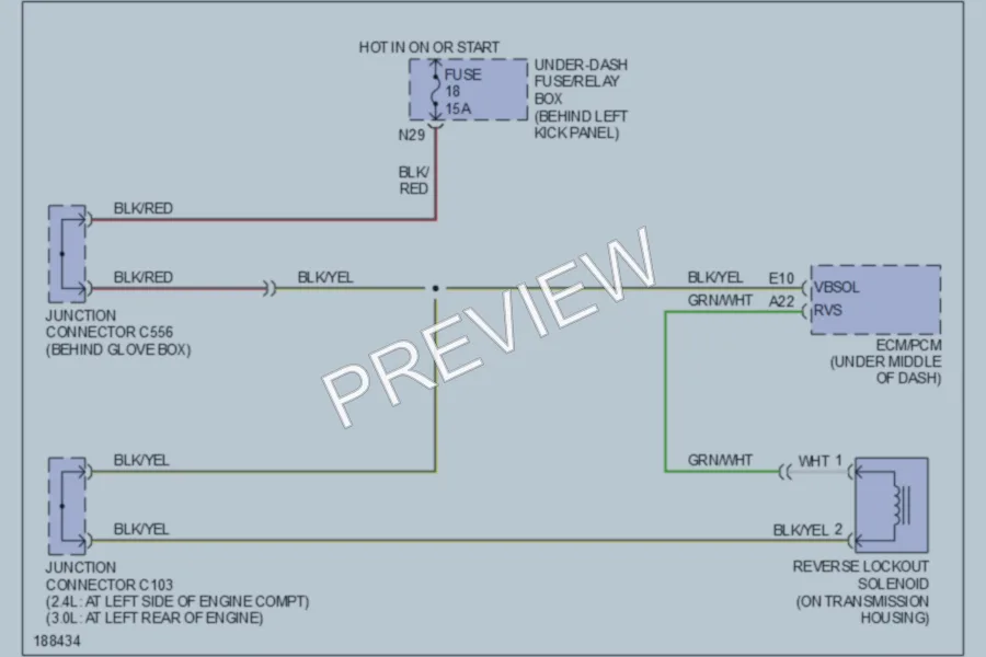 2004 Honda Accord Shift Interlock wiring diagram preview