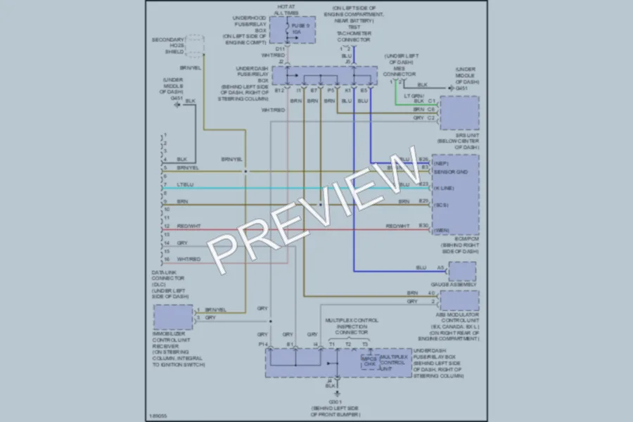 2004 Honda CRV Computer Data Lines wiring diagram preview