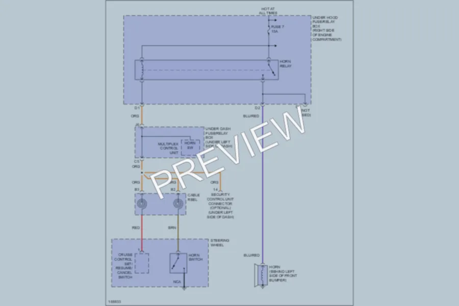 2004 Honda Civic Horn wiring diagram preview