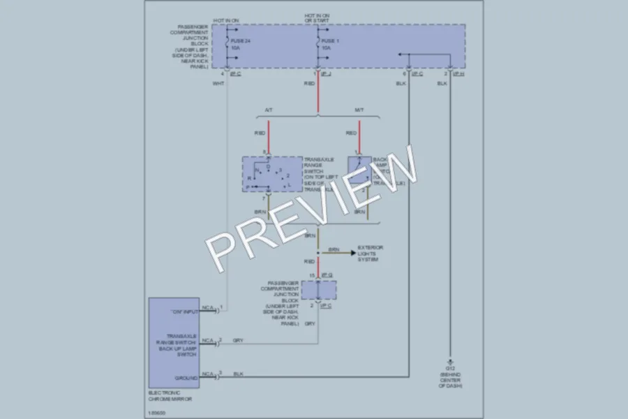 2004 Hyundai Elantra Power Mirrors wiring diagram preview