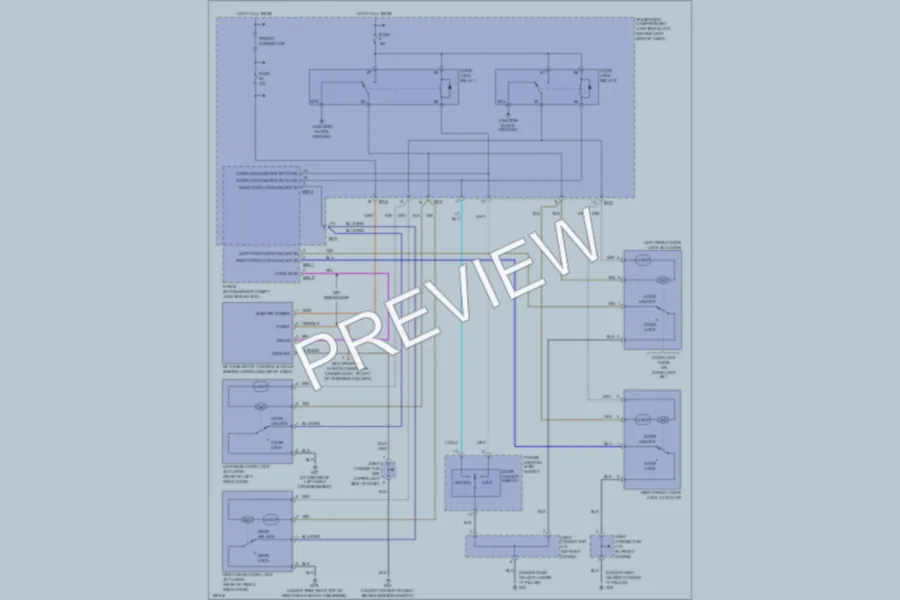 2004 Hyundai Sonata Power Door Locks wiring diagram preview