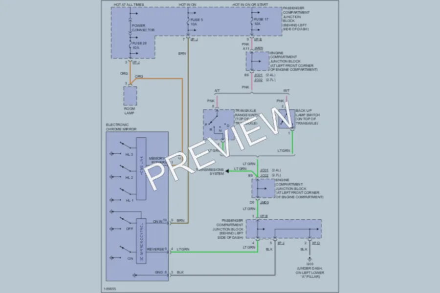 2004 Hyundai Sonata Power Mirrors wiring diagram preview