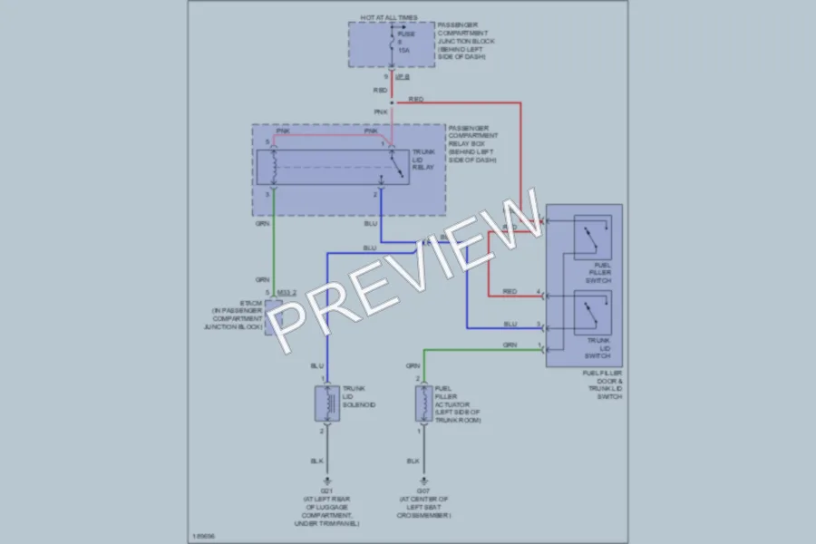 2004 Hyundai Sonata Trunk Tailgate Fuel Door wiring diagram preview