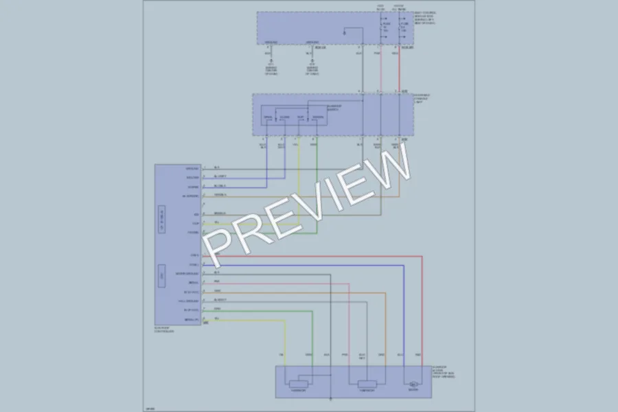 2004 Hyundai Tiburon Power Top Sunroof wiring diagram preview