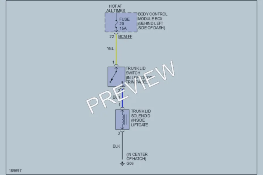 2004 Hyundai Tiburon Trunk Tailgate Fuel Door wiring diagram preview