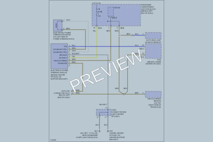 2004 Hyundai XG350 Electronic Power Steering wiring diagram preview