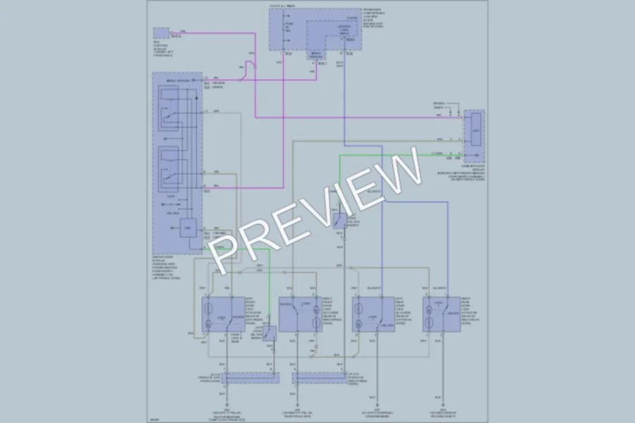 2004 Hyundai XG350 Power Door Locks wiring diagram preview