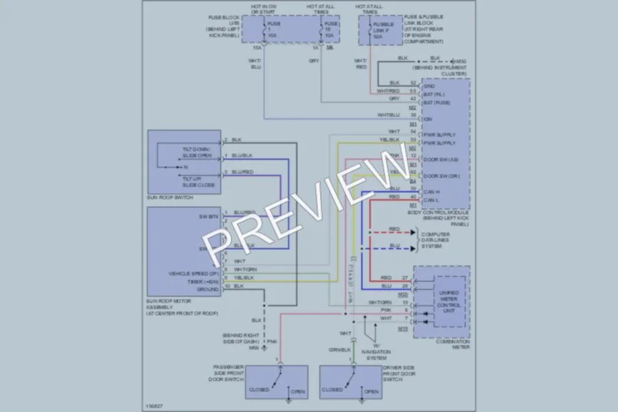 2004 Infiniti G35 Power Top Sunroof wiring diagram preview