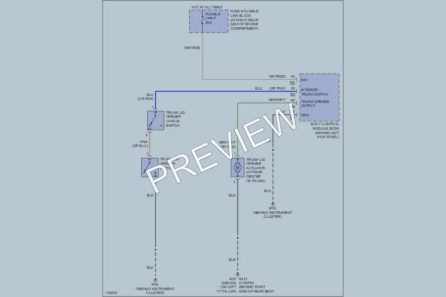 2004 Infiniti G35 Trunk Tailgate Fuel Door wiring diagram preview