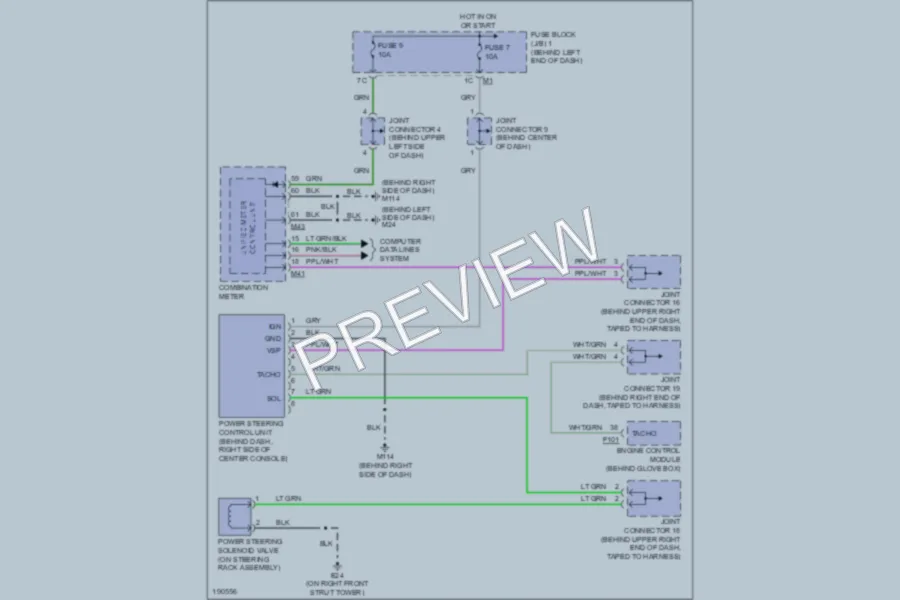 2004 Infiniti Q45 Electronic Power Steering wiring diagram preview