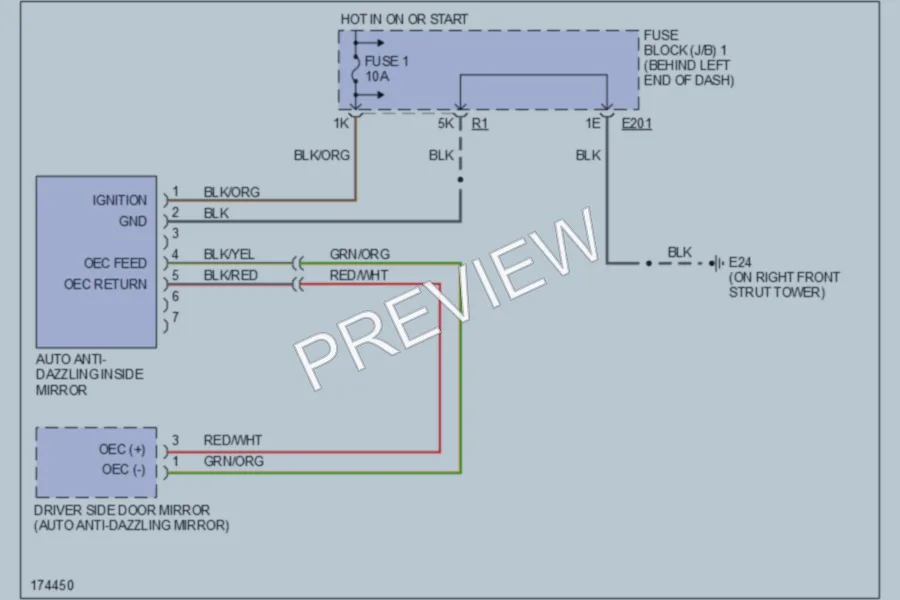 2004 Infiniti Q45 Power Mirrors wiring diagram preview