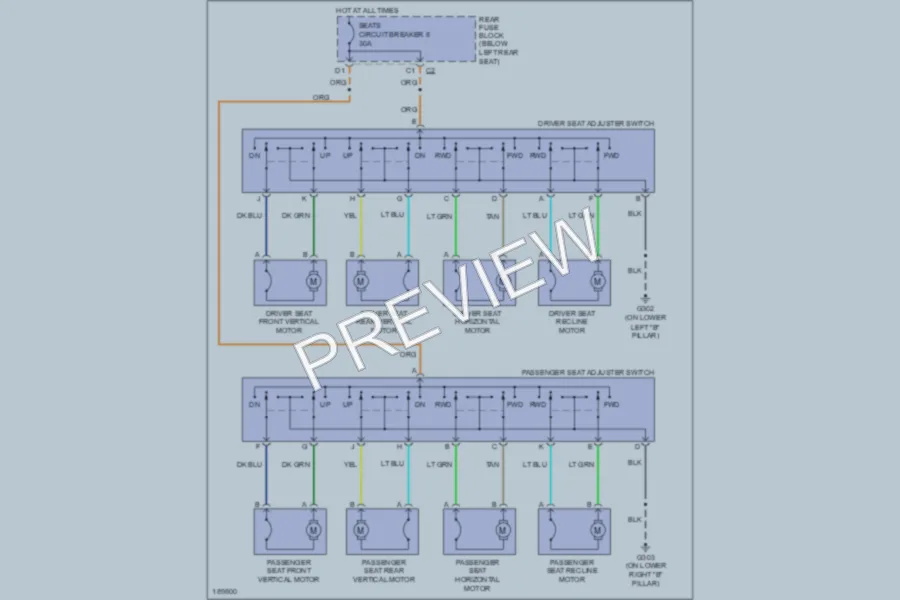 2004 Isuzu Ascender Power Seats wiring diagram preview