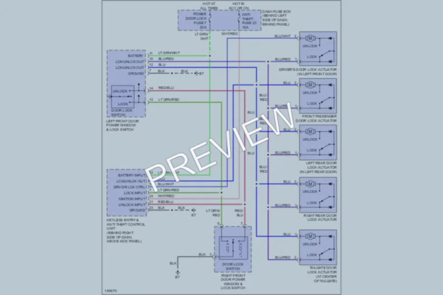 2004 Isuzu Rodeo Power Door Locks wiring diagram preview