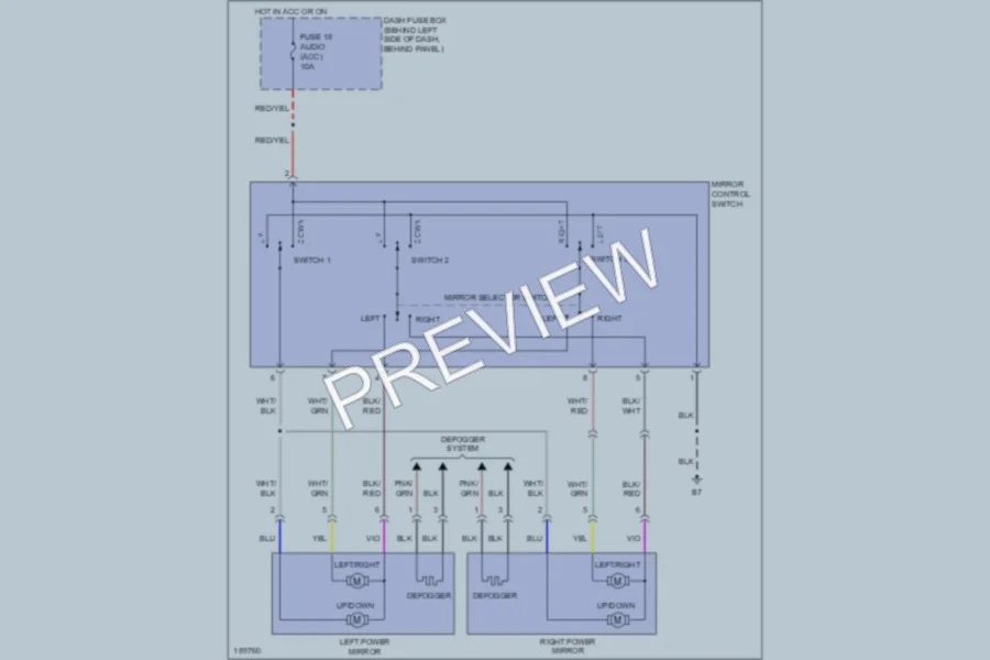 2004 Isuzu Rodeo Power Mirrors wiring diagram preview